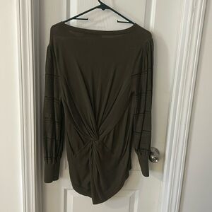 NY&Co sweater.  Wrapped back, dark green.